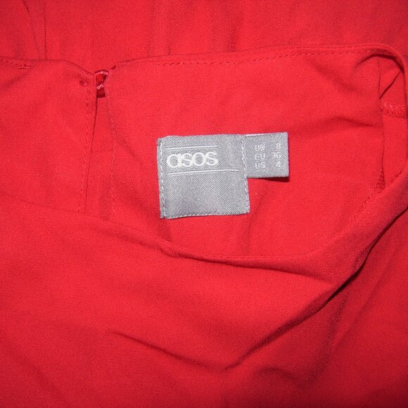 ASOS Red Ruffle Hem Top S - Picture 4 of 5